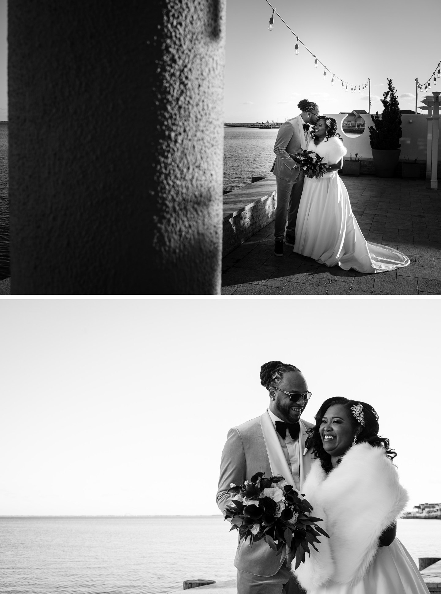 bride and groom portraits wedding at the piermont