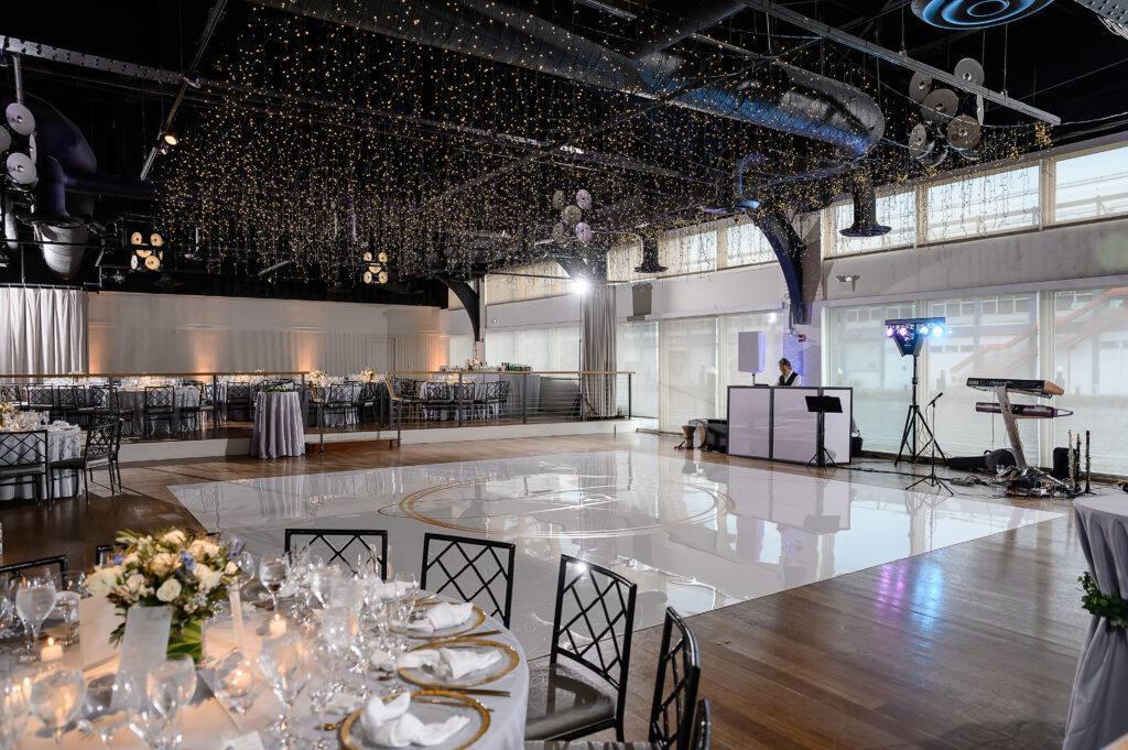 Wedding reception decor at The Lighthouse Chelsea Piers Manhattan,NY.